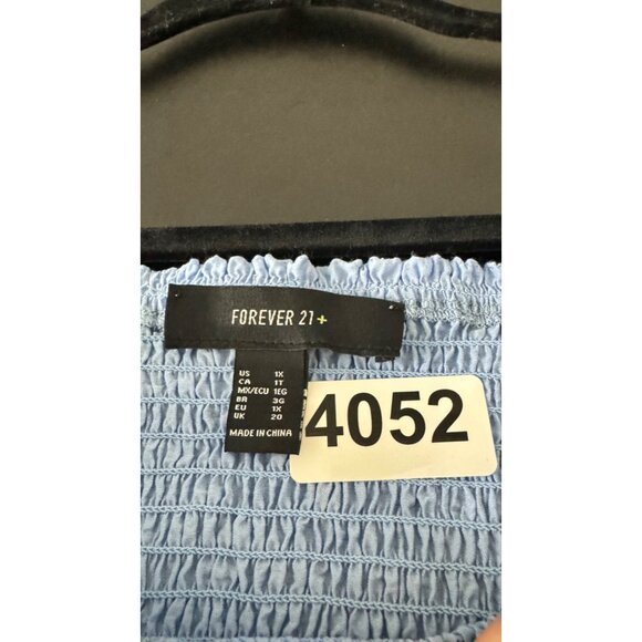 🟣 Forever 21 Womens Blue Puffy Blouse Long Sleeve Size 1X - Picture 4 of 6